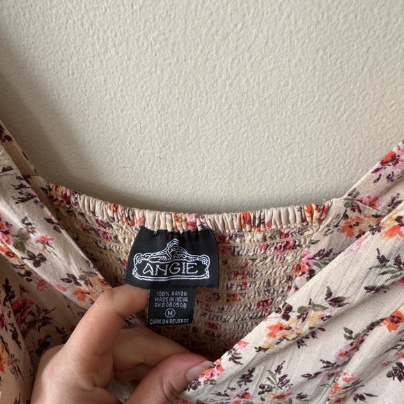 Angie Floral V-Neck Maxi Dress in Cream and Pink - Picture 7 of 8